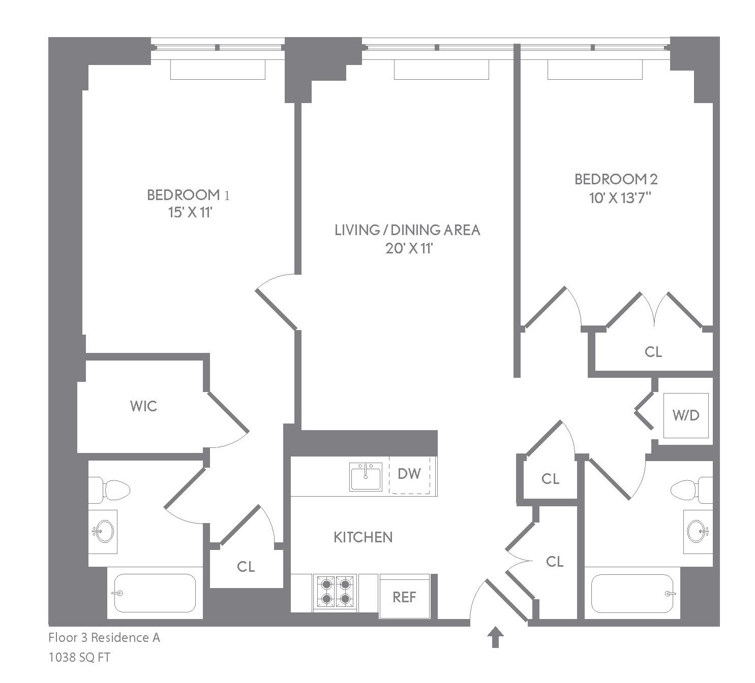 Floorplan for 227 West 77th Street, 3-A