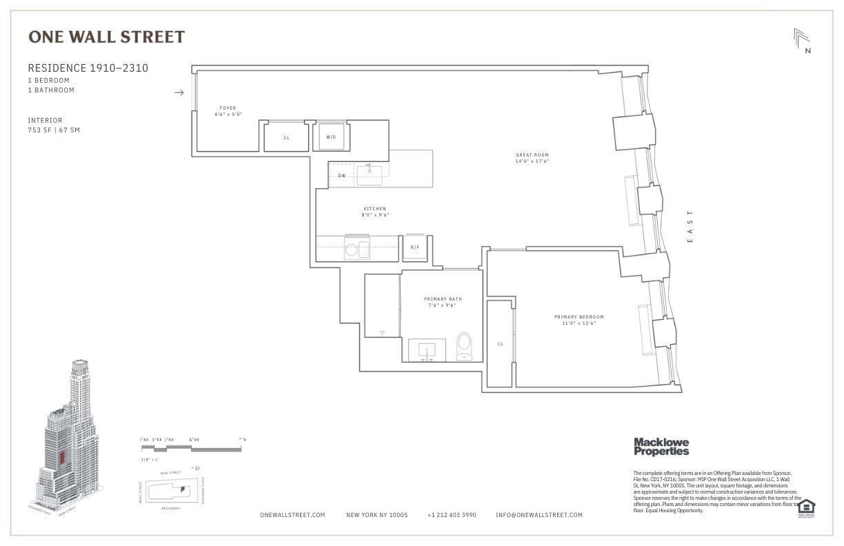 Floorplan for 1 Wall Street, 1910