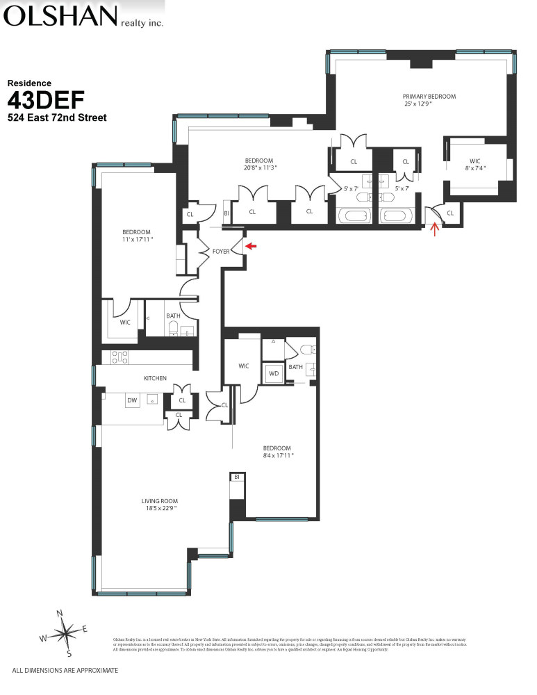 Floorplan for 524 East 72nd Street, 43DEF