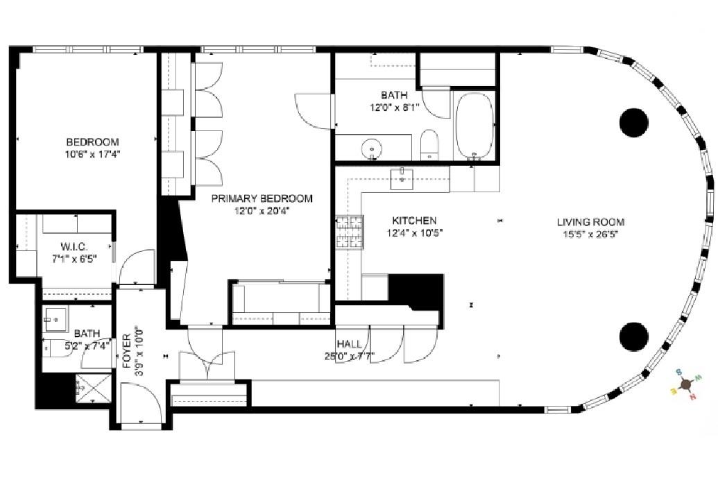 Floorplan for 330 East 38th Street, 21-D