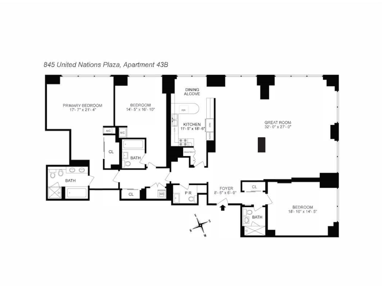 Floorplan for 845 1st Avenue, 43B