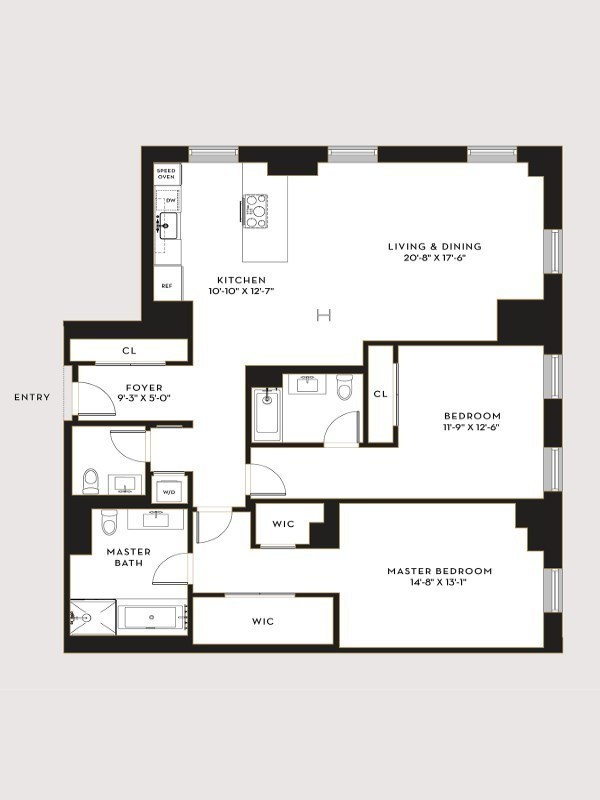 Floorplan for 425 West 50th Street, 15E