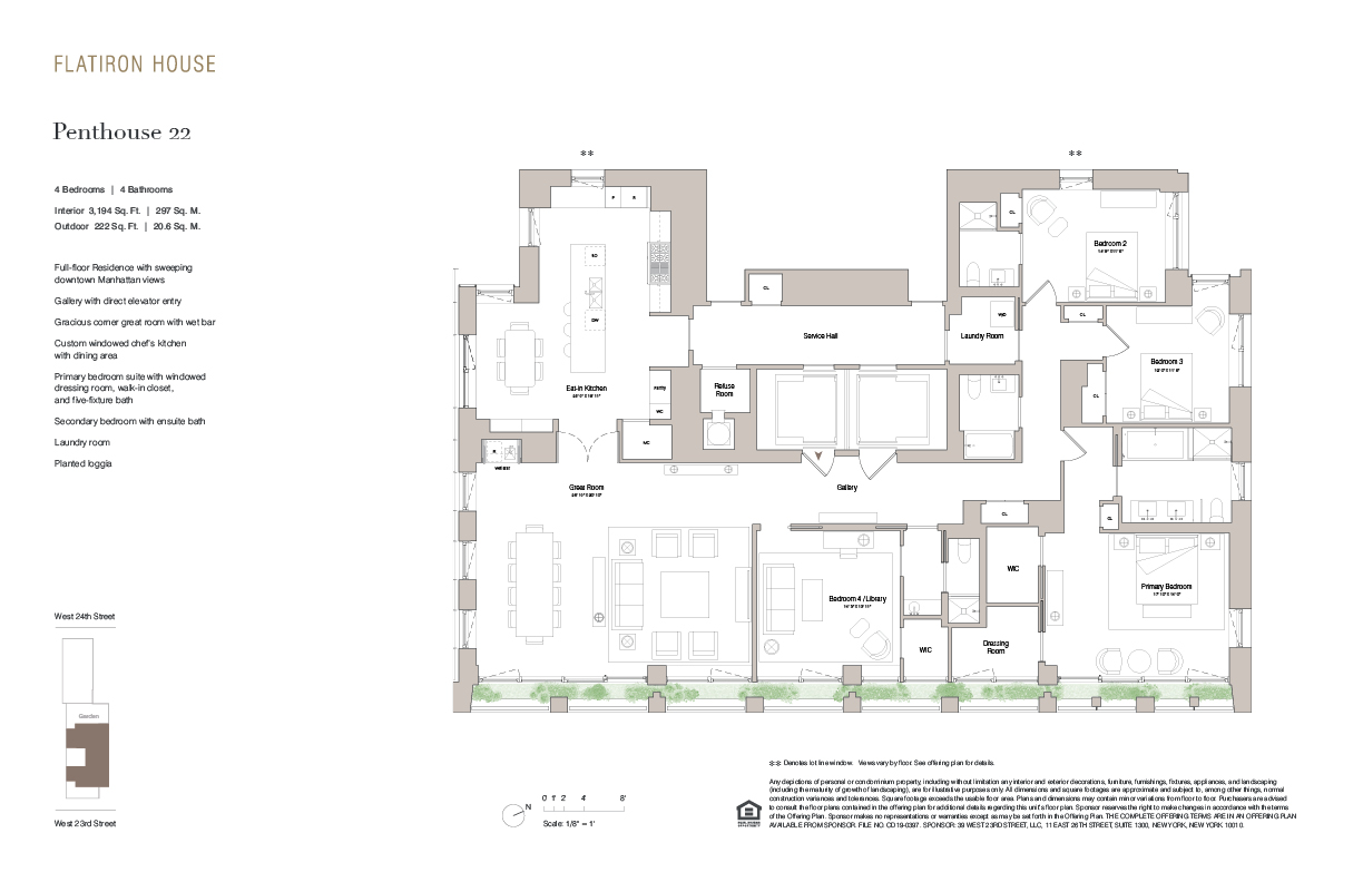 Floorplan for 39 West 23rd Street, PH22