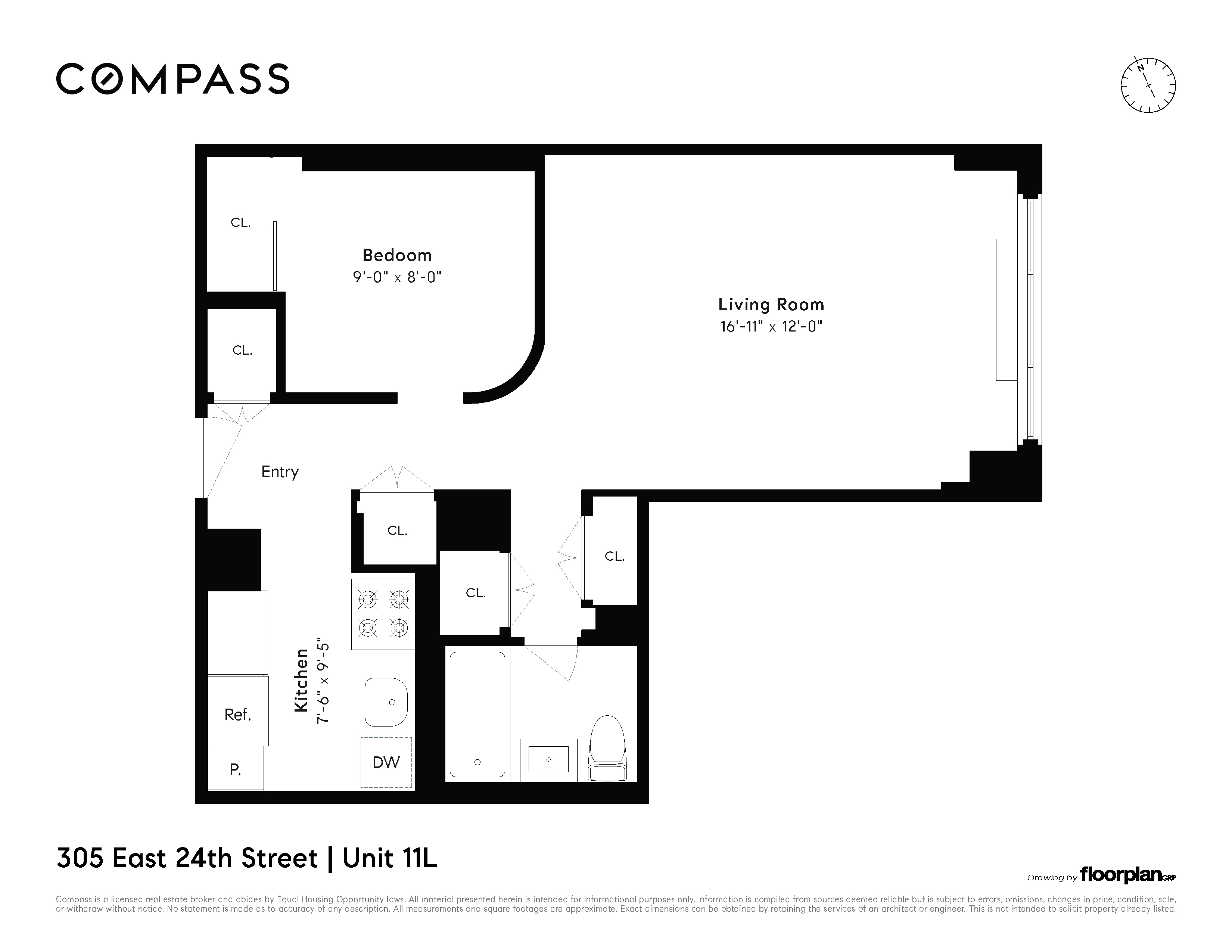 Floorplan for 305 East 24th Street, 11L