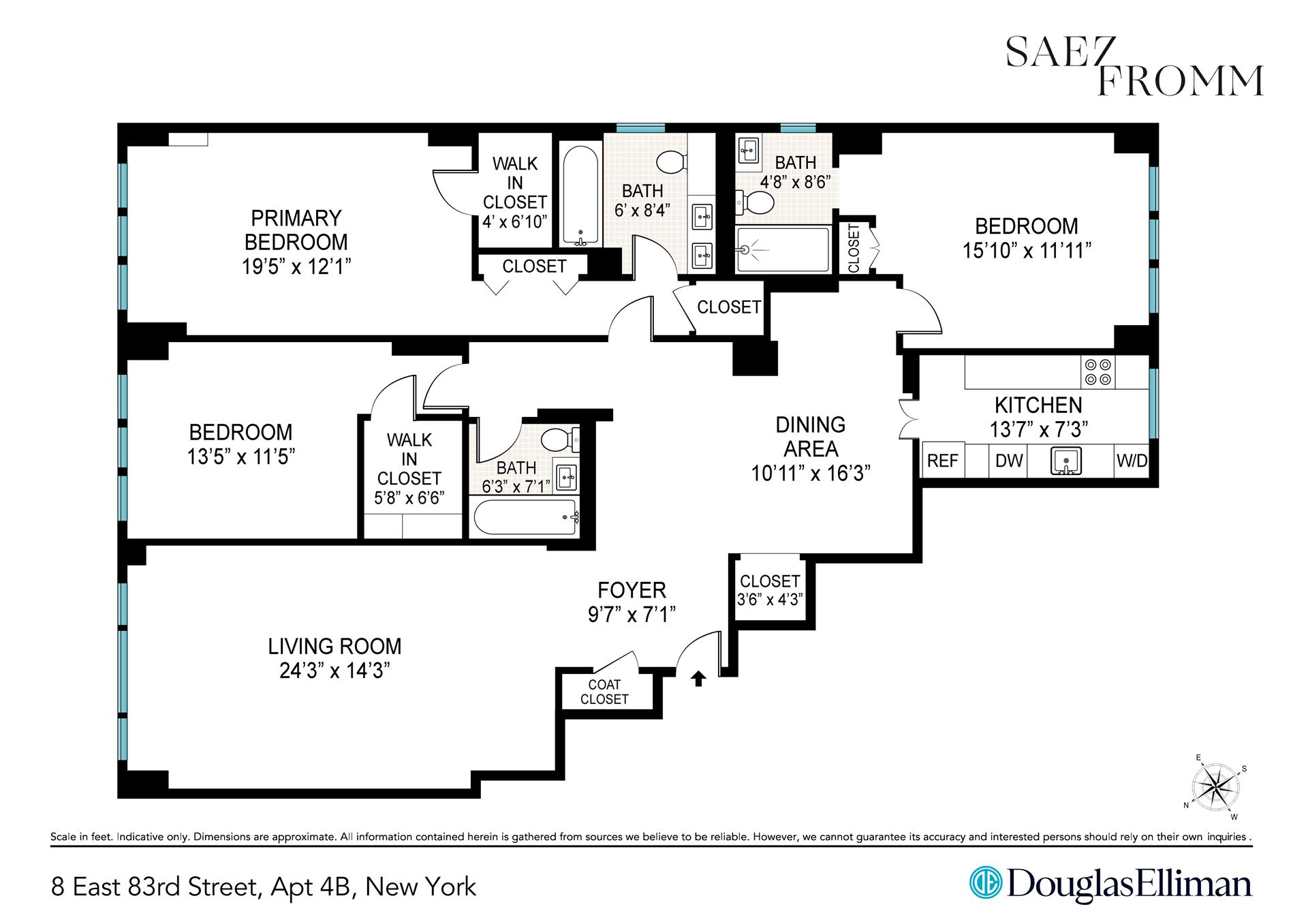 Floorplan for 8 East 83rd Street, 4B