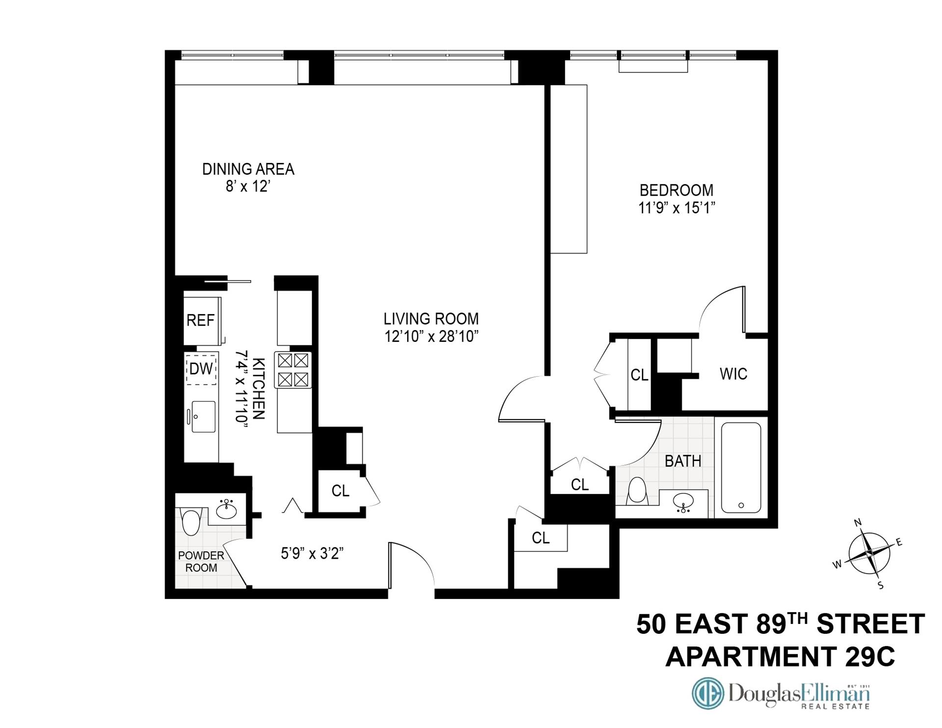 Floorplan for 50 East 89th Street, 29C