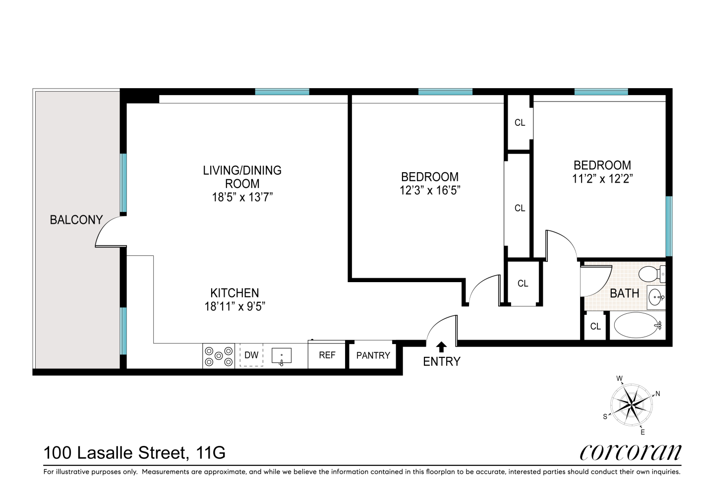 Floorplan for 100 Lasalle Street, 11G