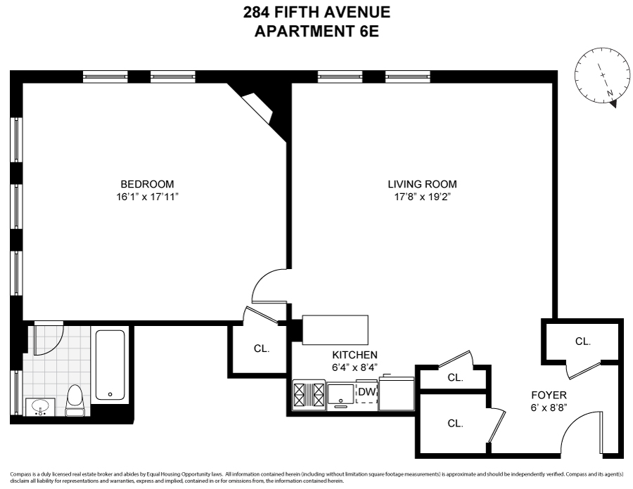 Floorplan for 284 5th Avenue, 6E