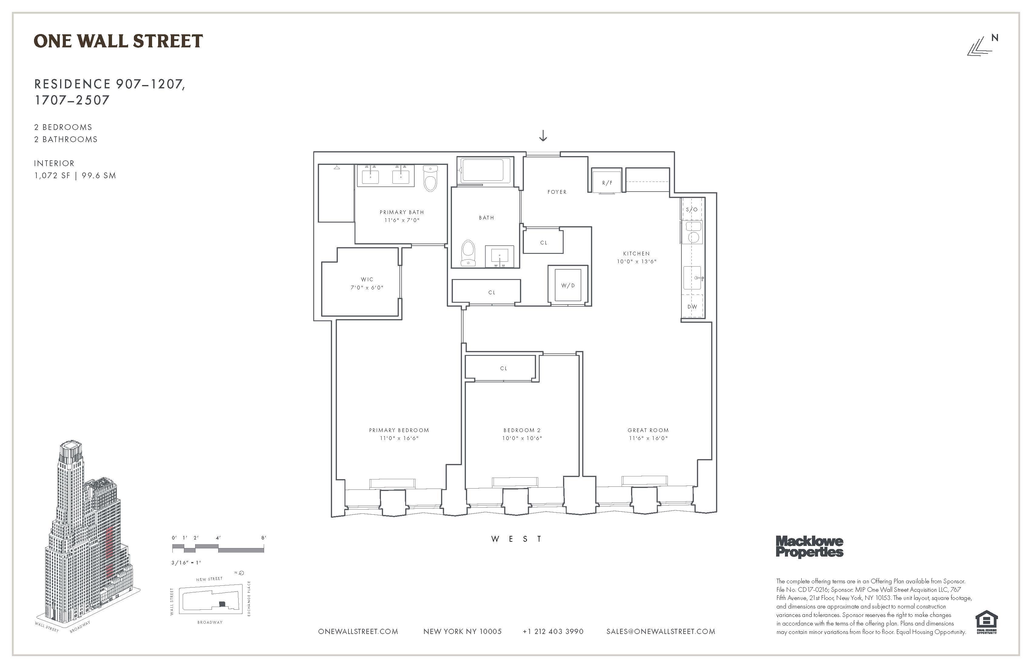 Floorplan for 1 Wall Street, 1707