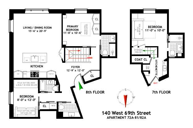 Floorplan for 140 West 69th Street, 81D