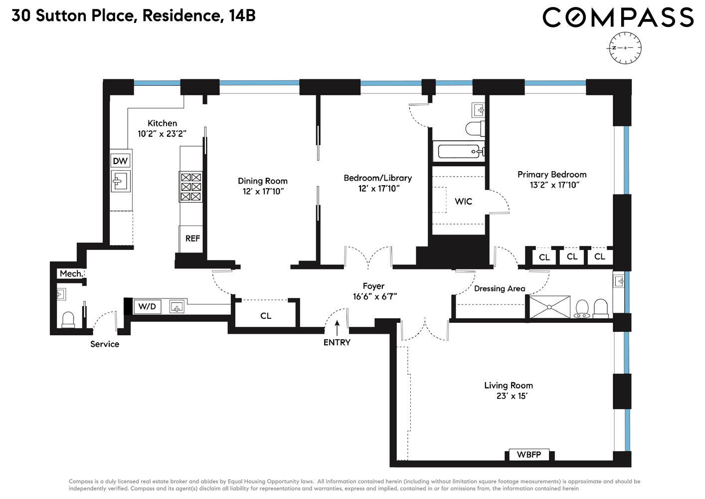 Floorplan for 30 Sutton Place, 14B