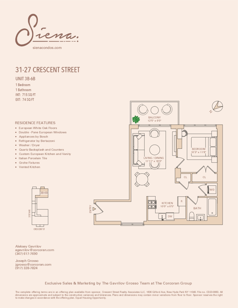 Floorplan for 31-27 Crescent Street, 3B