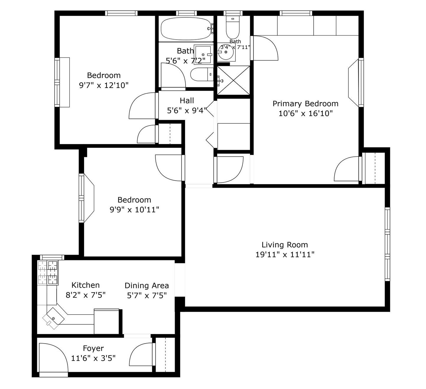 Floorplan for 34-40 79th Street, 1-E