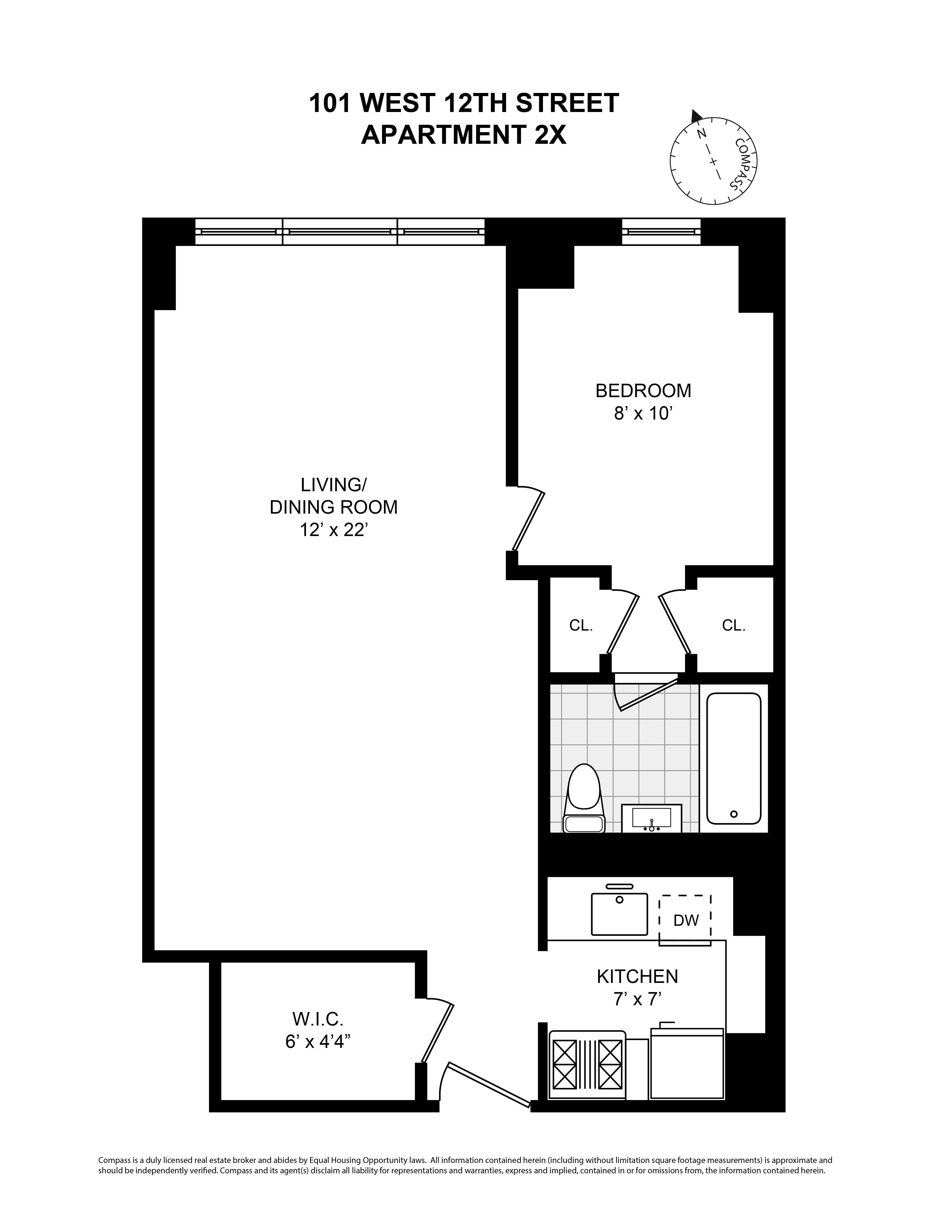 Floorplan for 101 West 12th Street, 12X