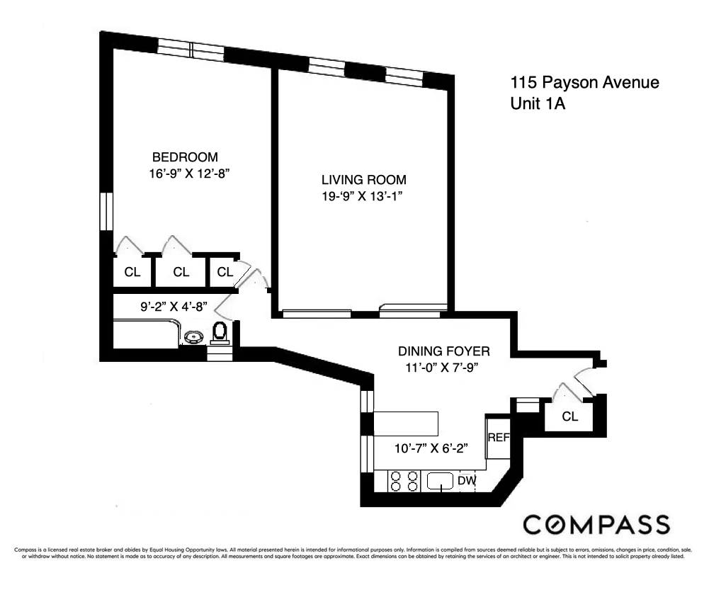 Floorplan for 115 Payson Avenue, 1A