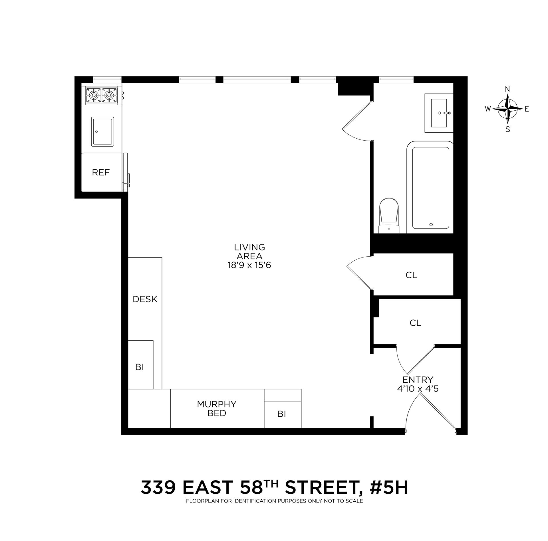 Floorplan for 339 East 58th Street, 5H