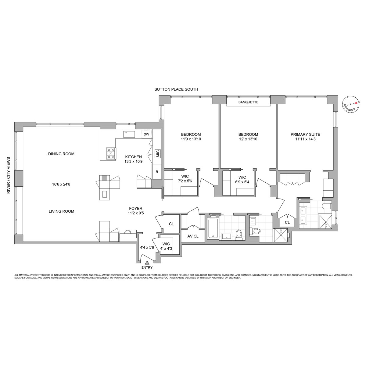 Floorplan for 25 Sutton Place, 19P