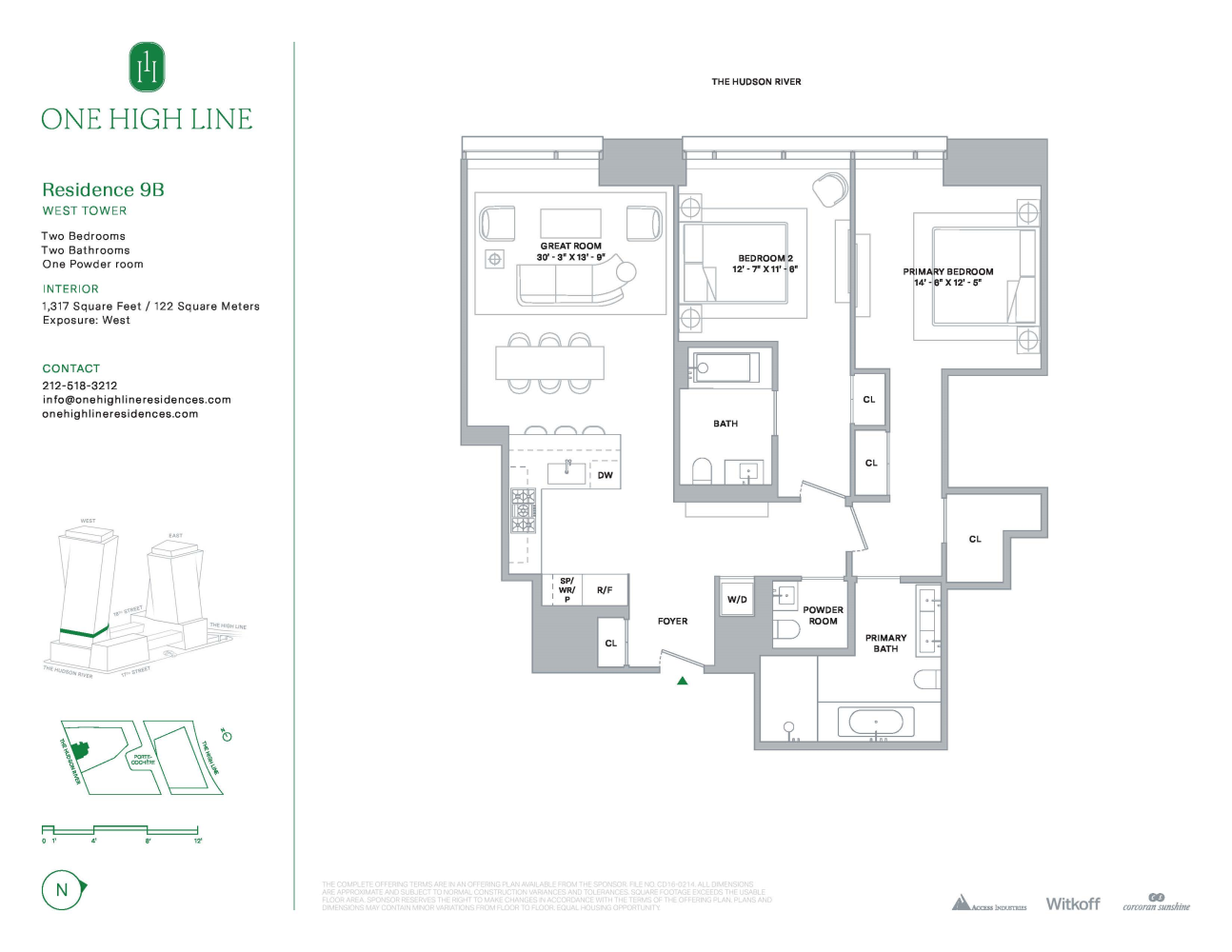 Floorplan for 500 West 18th Street West 9B