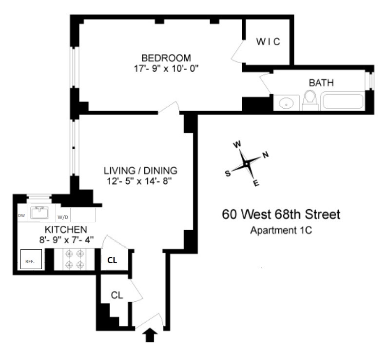 Floorplan for 60 West 68th Street, 1C