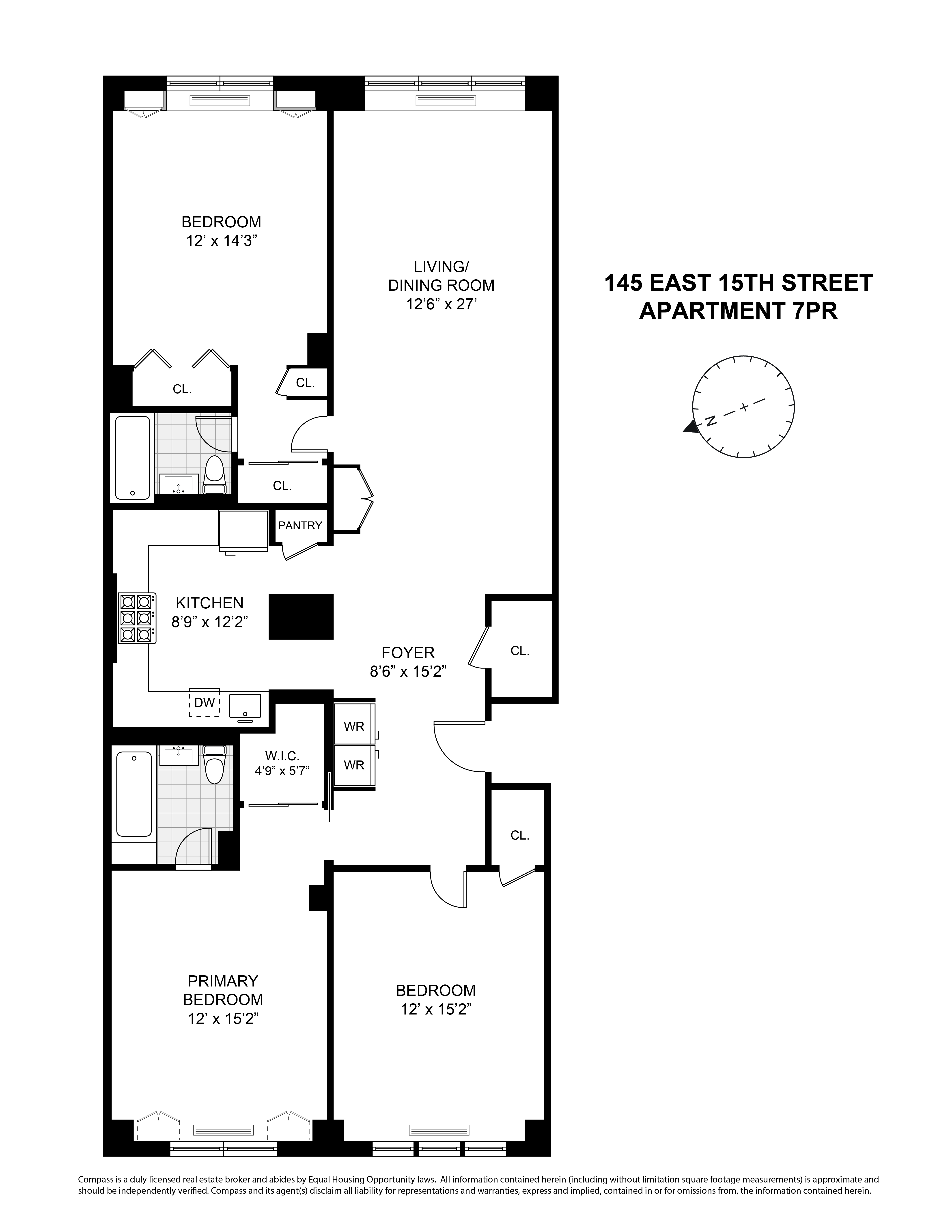 Floorplan for 145 East 15th Street, 7PR