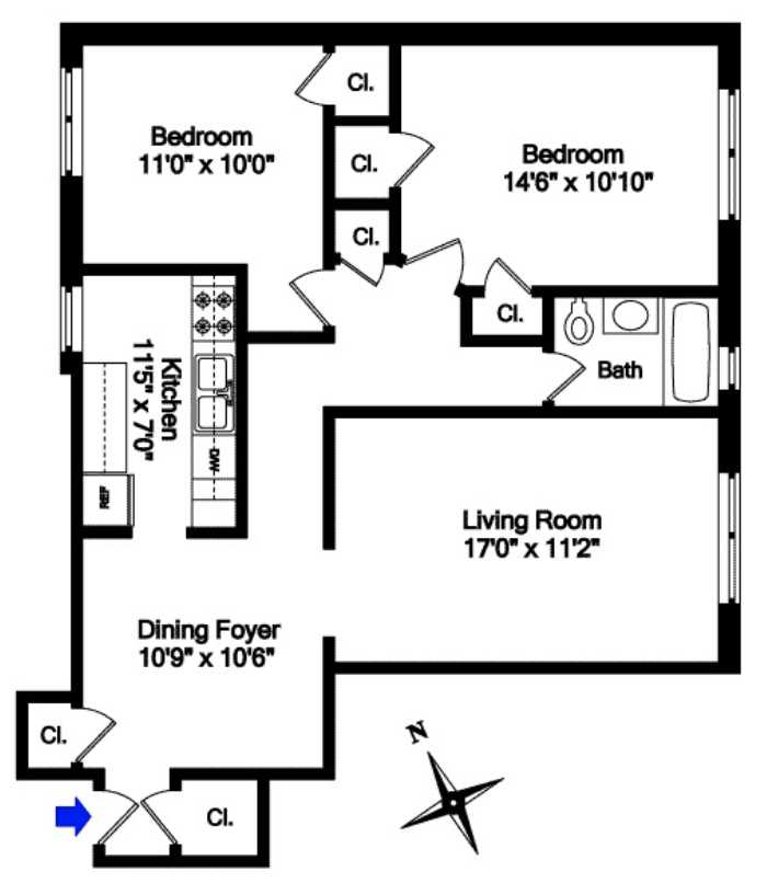 Floorplan for 4 Bogardus Place, 3E