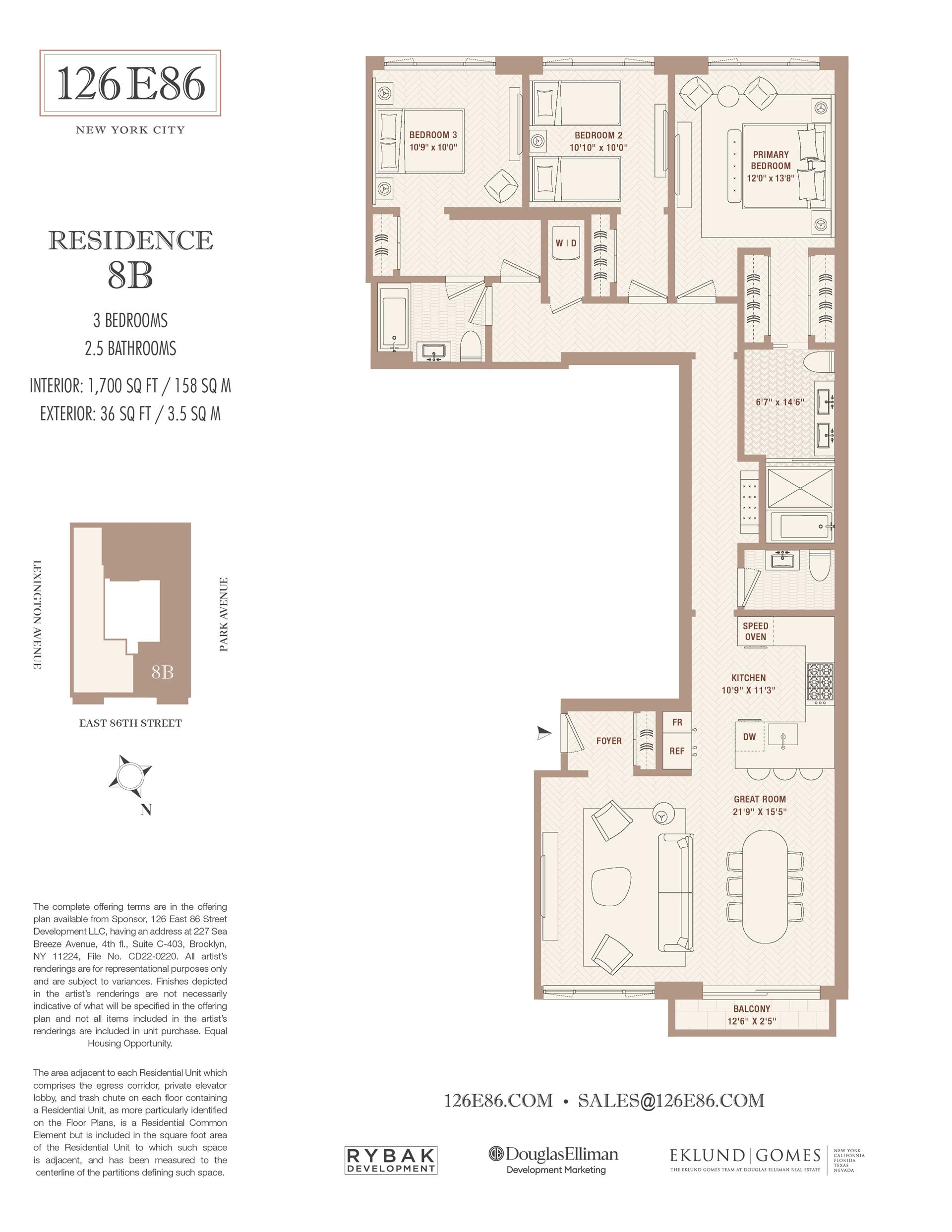 Floorplan for 126 East 86th Street, 8B