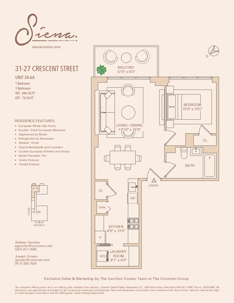 Floorplan for 31-27 Crescent Street, 6A