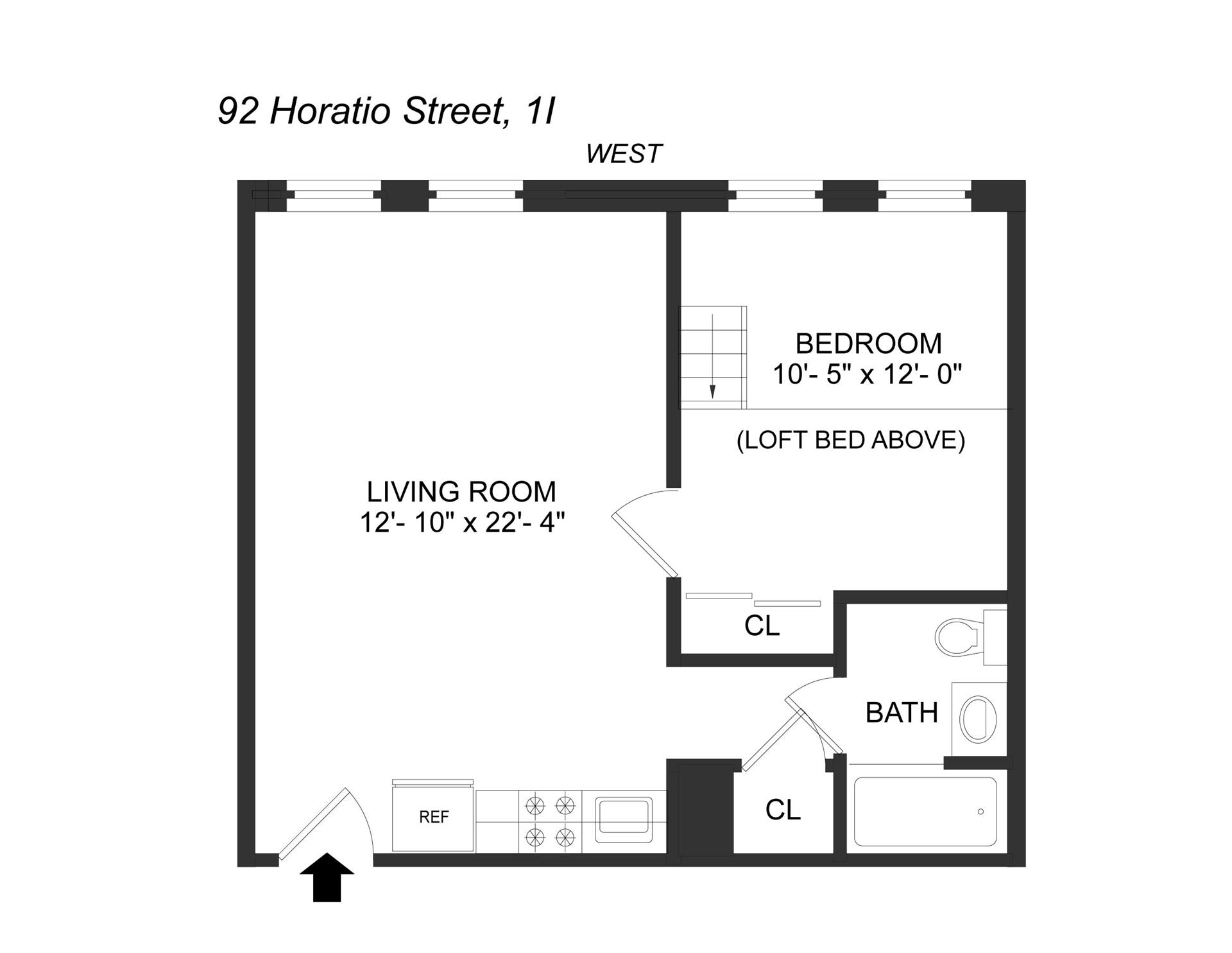 Floorplan for 92 Horatio Street, 1I