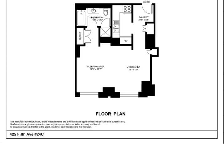 Floorplan for 425 5th Avenue, 24C