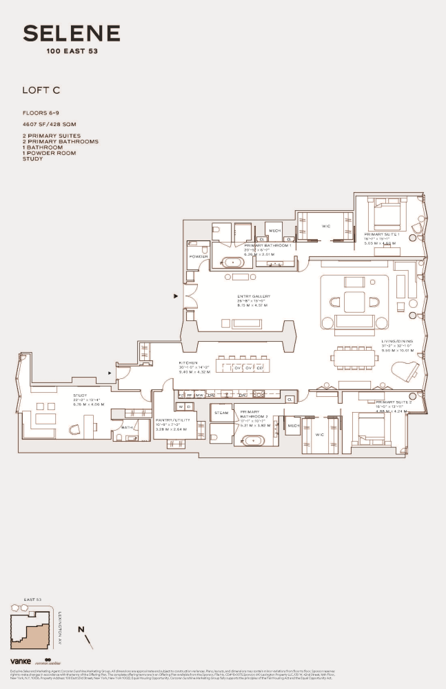 Floorplan for 100 East 53rd Street, 8C