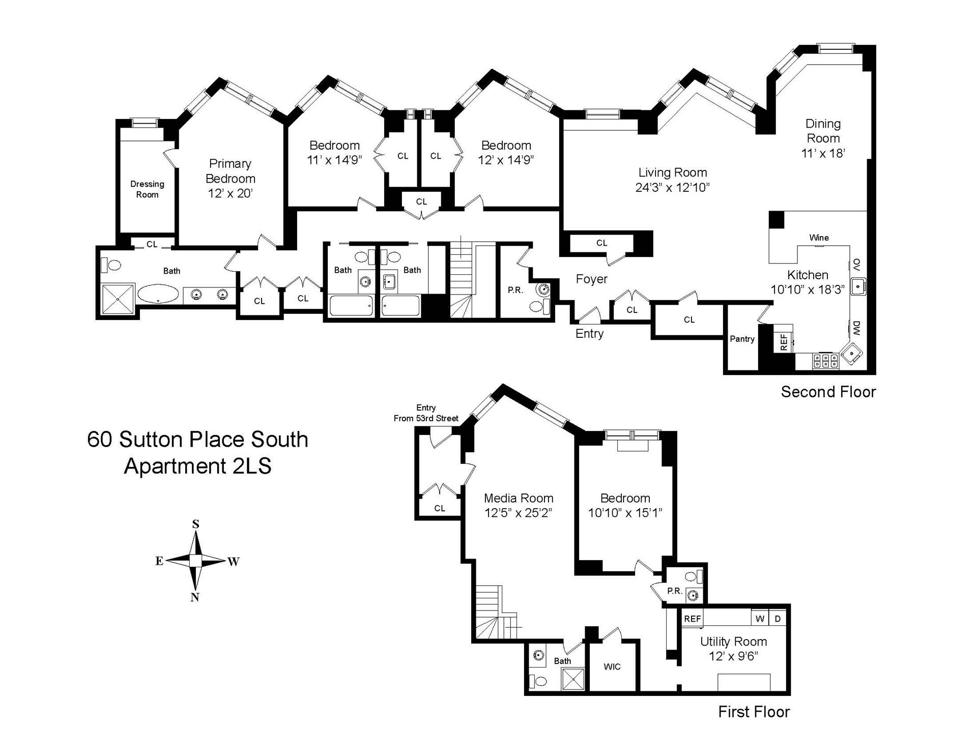 Floorplan for 60 Sutton Place, 2LS