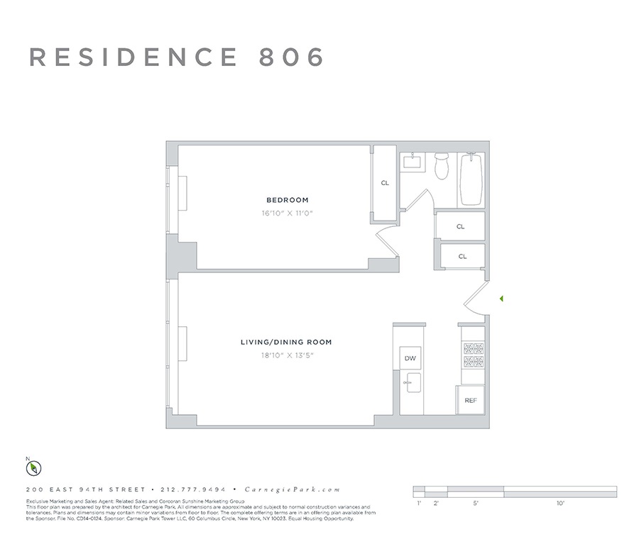 Floorplan for 200 East 94th Street, 806