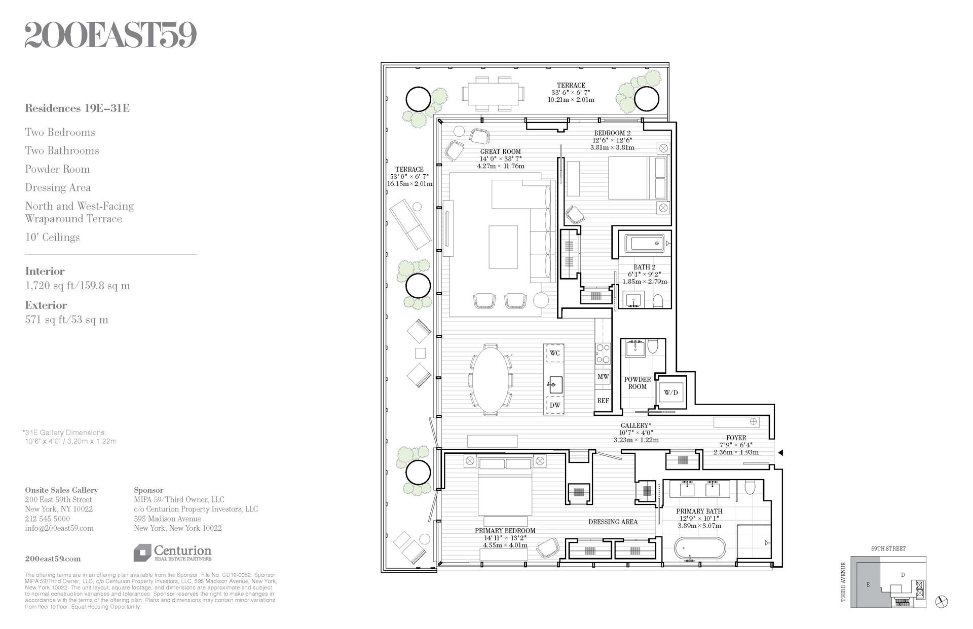 Floorplan for 200 East 59th Street, 22E