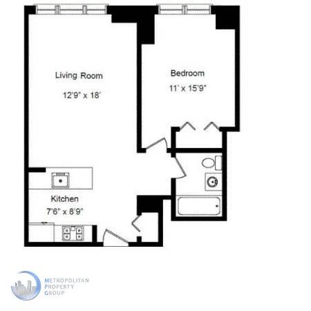 Floorplan for 350 West 42nd Street, 7E