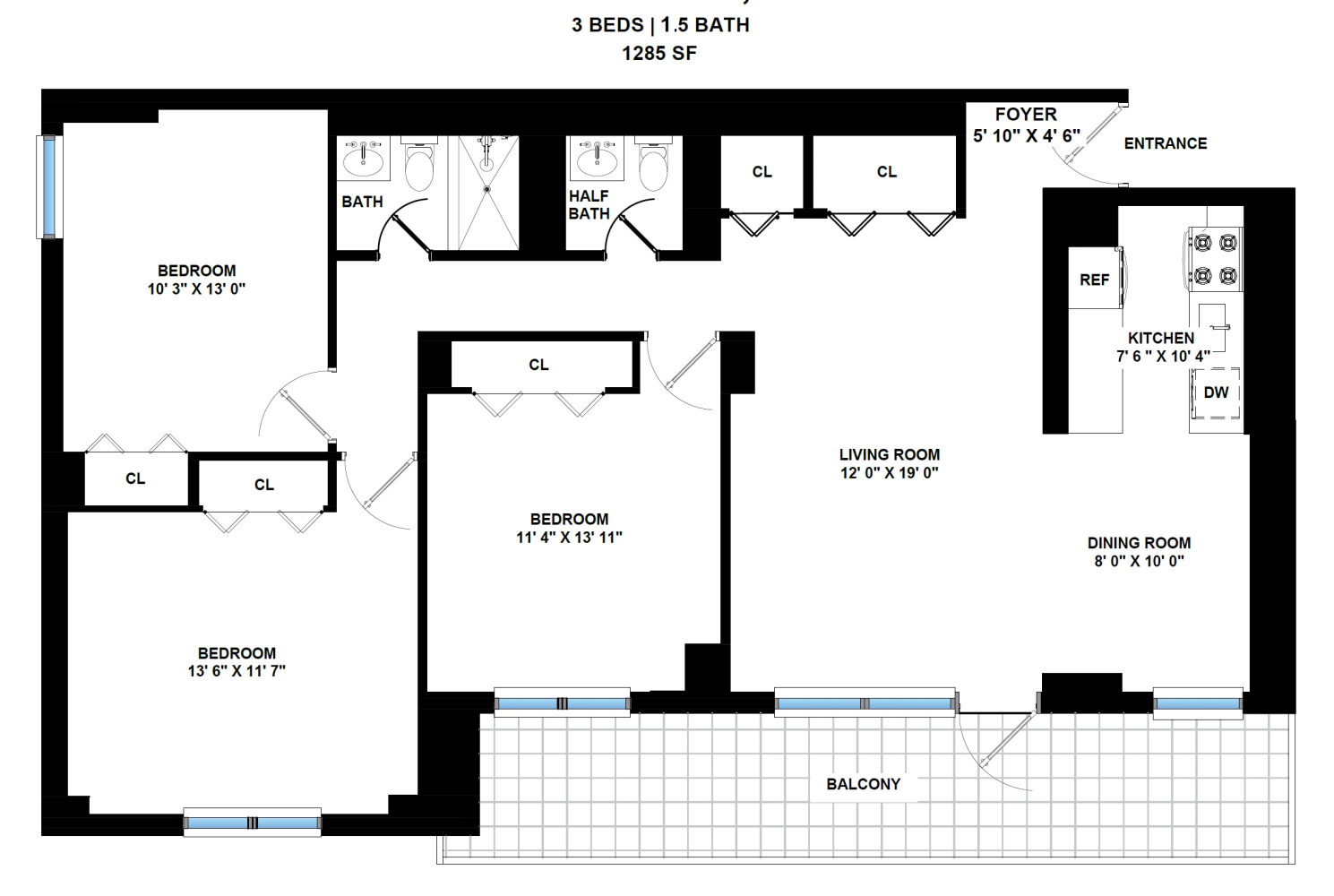 Floorplan for 175 West 90th Street, 9G