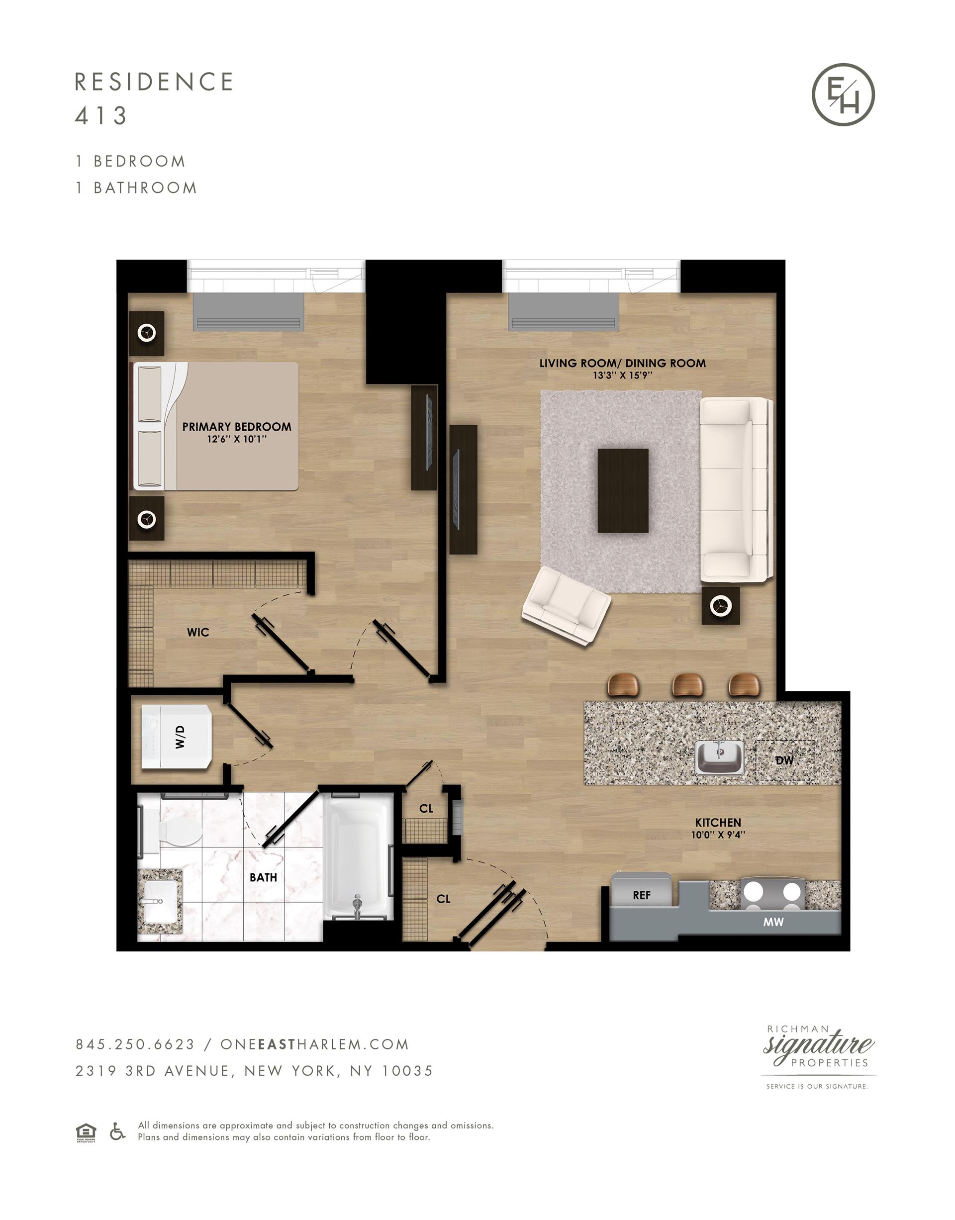 Floorplan for 2319 3rd Avenue, 413