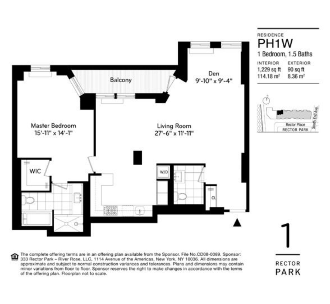 Floorplan for 333 Rector Place, PH1W