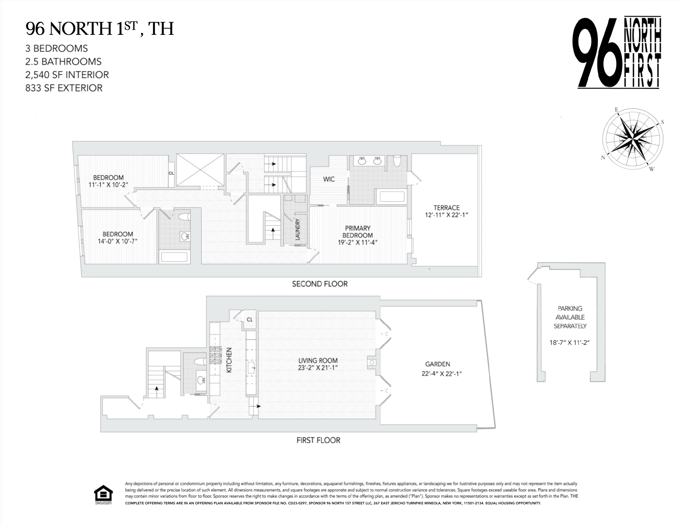 Floorplan for 96 North 1st Street, TH1