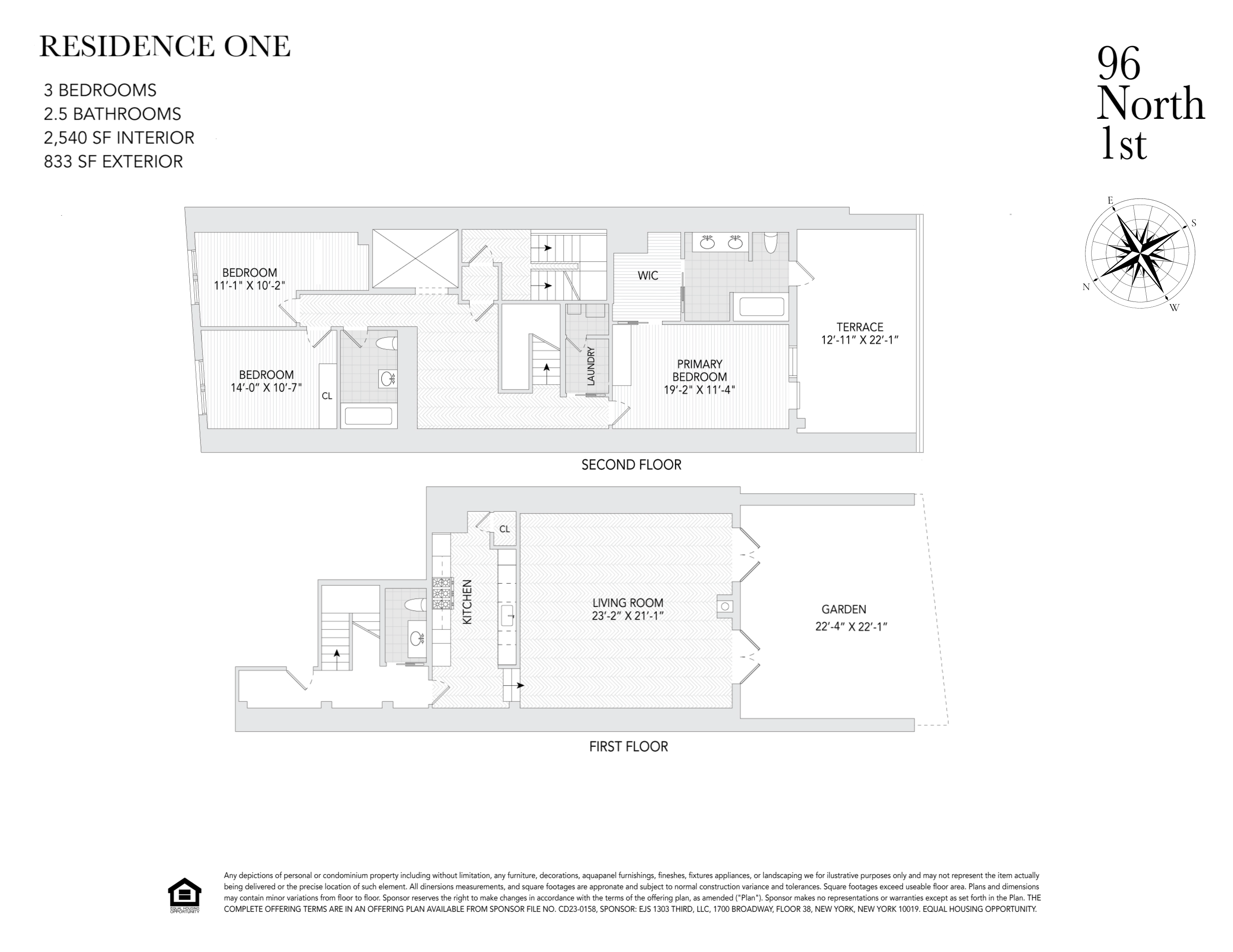 Floorplan for 96 North 1st Street, TH1