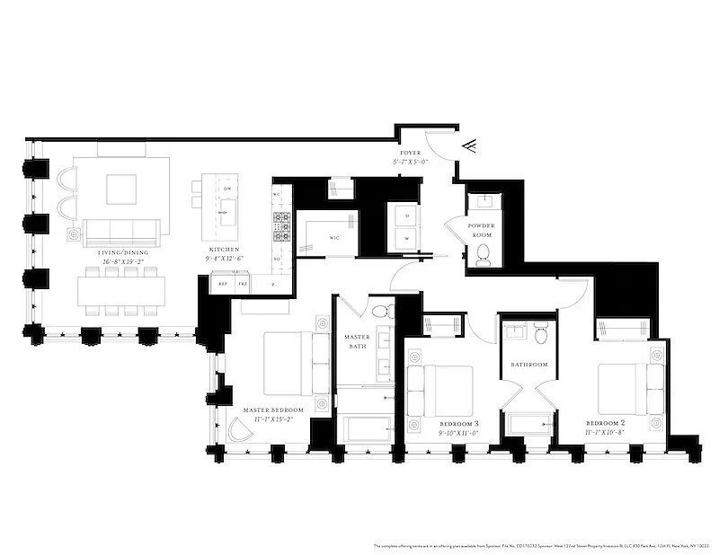 Floorplan for 543 West 122nd Street, 27D