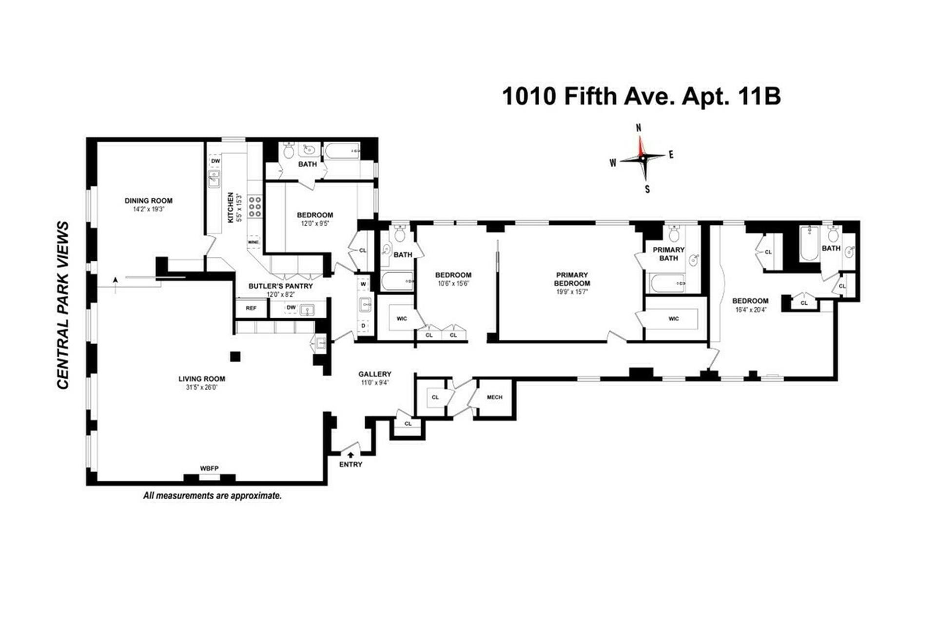 Floorplan for 1010 5th Avenue, 11B