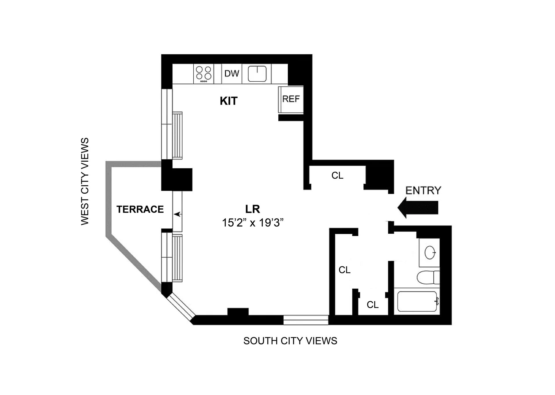 Floorplan for 1991 Broadway, 20C