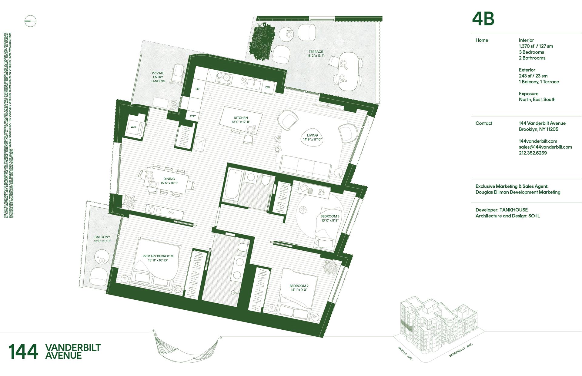 Floorplan for 144 Vanderbilt Avenue, 4B