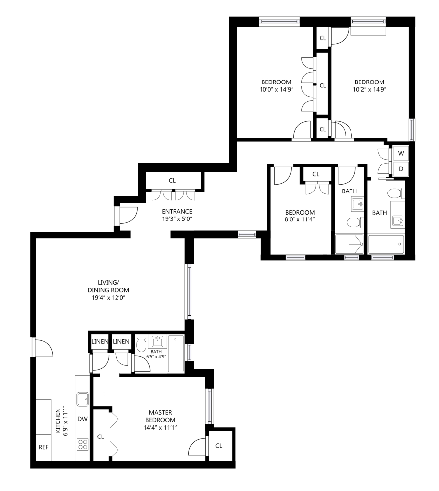 Floorplan for 305 West 18th Street, 4JK