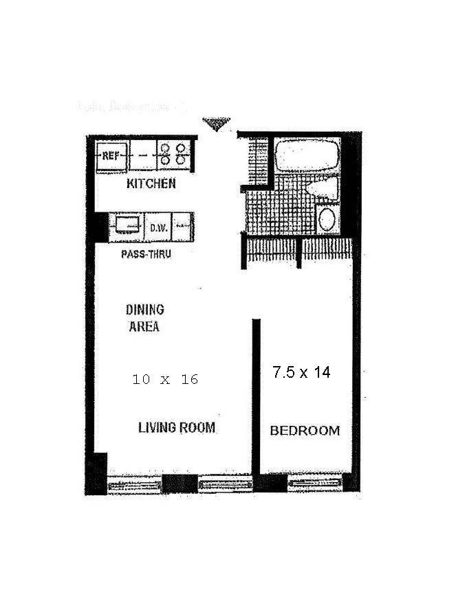 Floorplan for 350 West 14th Street, 5F