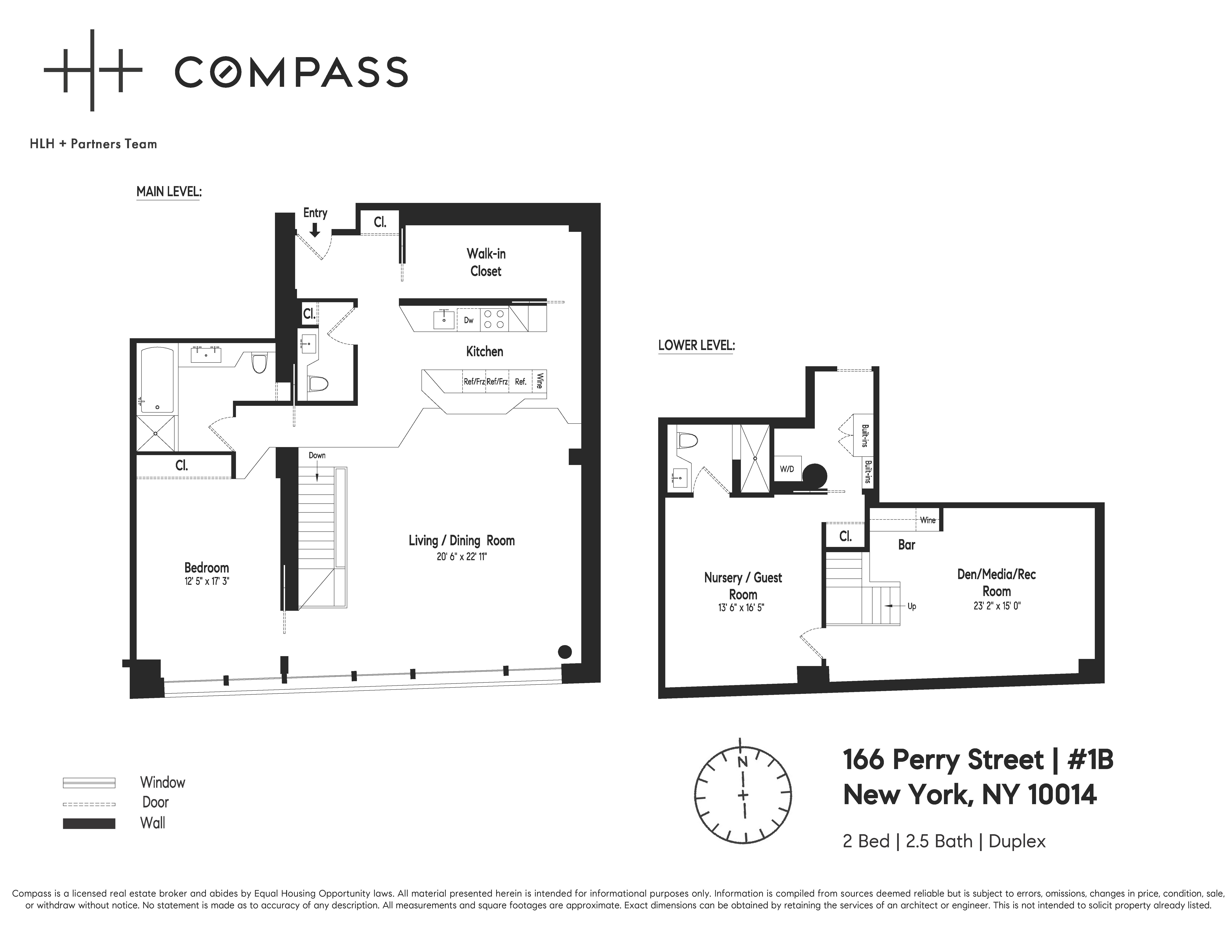 Floorplan for 166 Perry Street, 1B