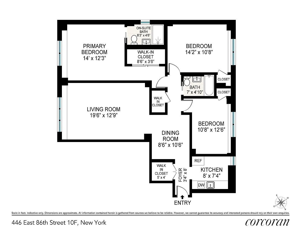 Floorplan for 446 East 86th Street, 10F