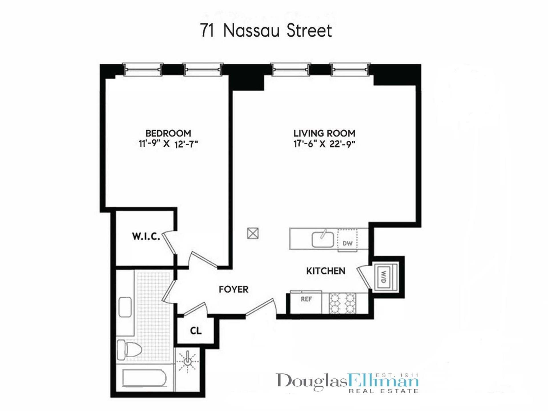 Floorplan for 71 Nassau Street, 12B