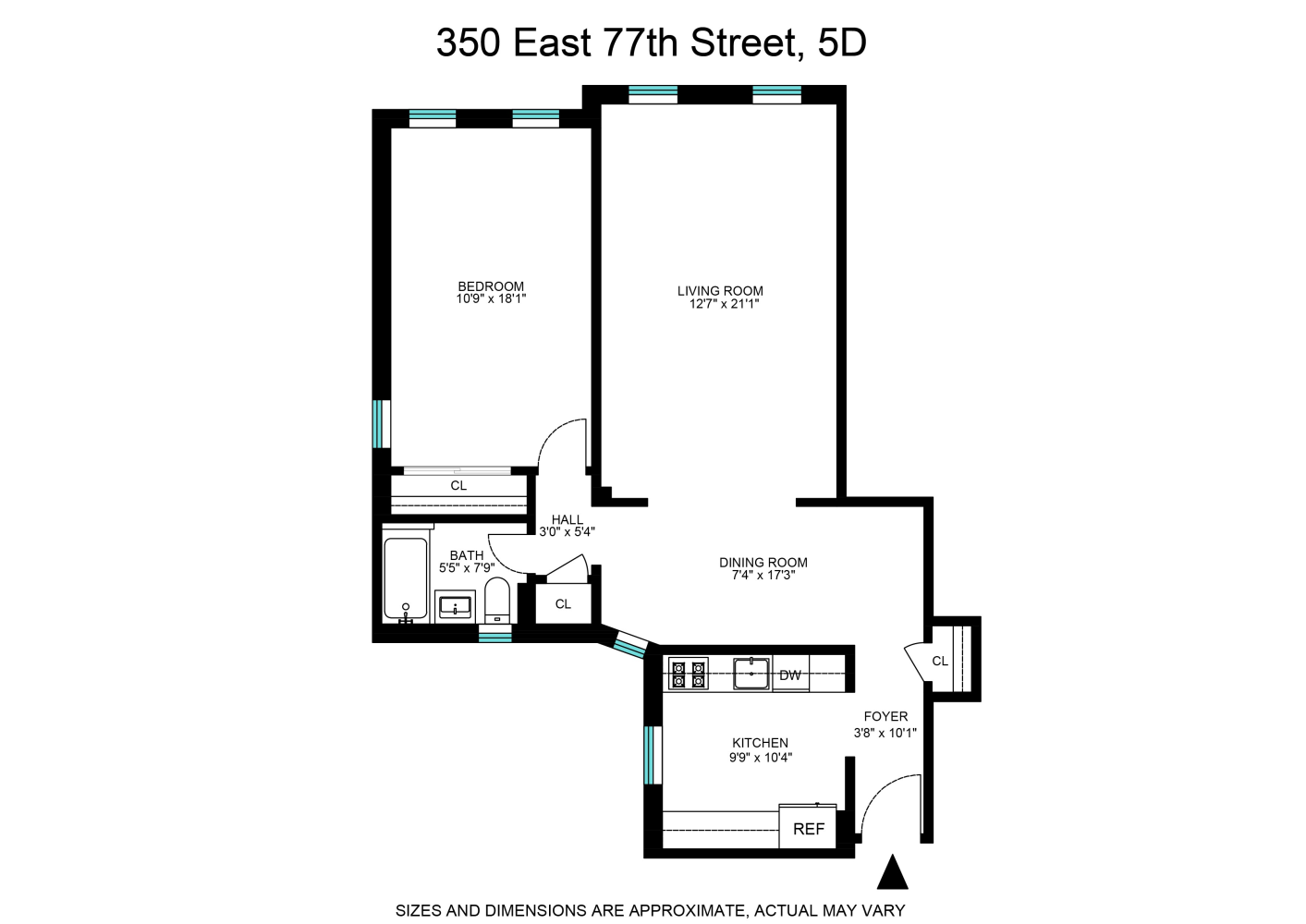 Floorplan for 350 East 77th Street, 5D