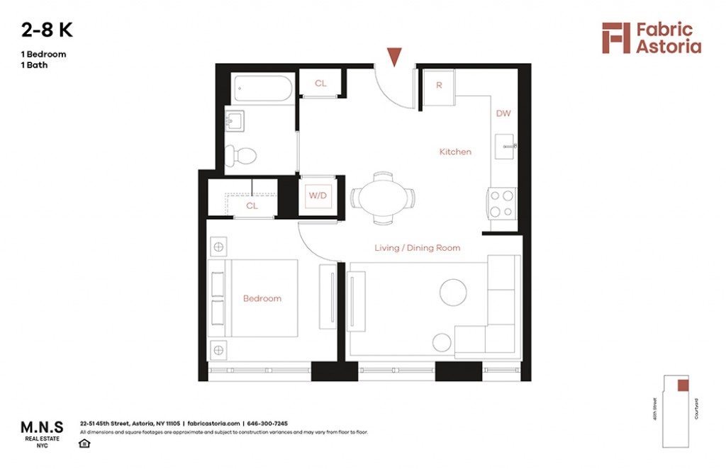 Floorplan for 22-51 45th Street, 2-K